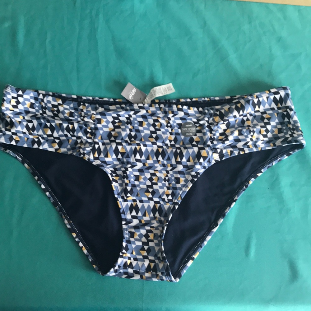 Aerie Blue geometric swim bottoms